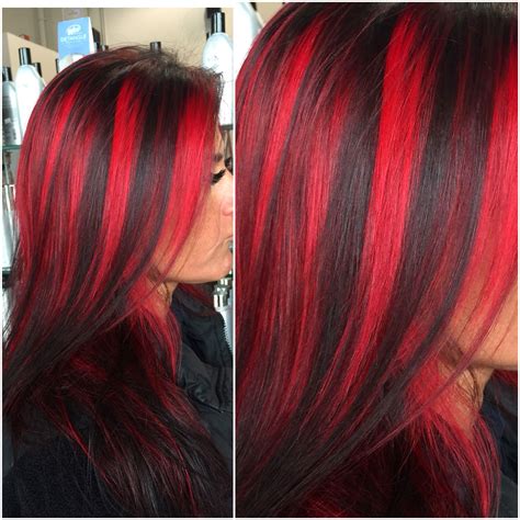 brunette hair with red highlights styles